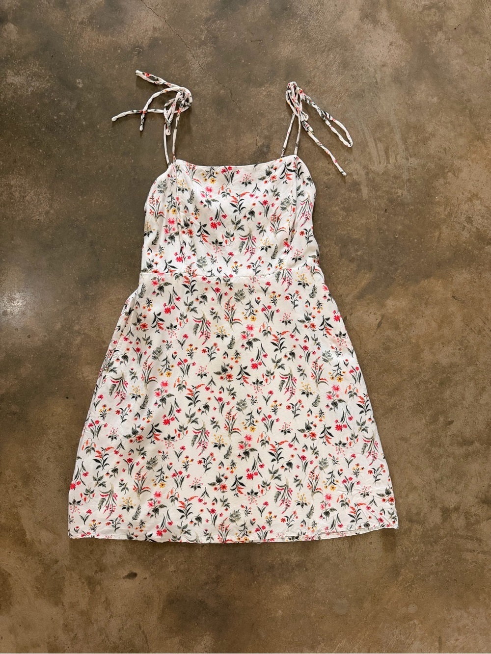 Old Navy Floral Tie Shoulder Sundress Small Petite Cottagecore Mini Dress